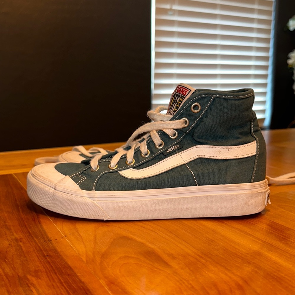 Vans off the wall high top green and white